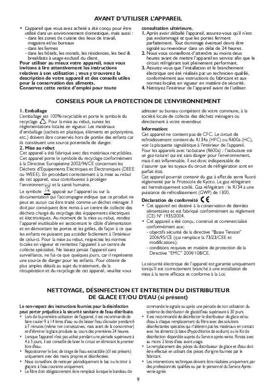 Mode d'emploi WHIRLPOOL ARG 830/A