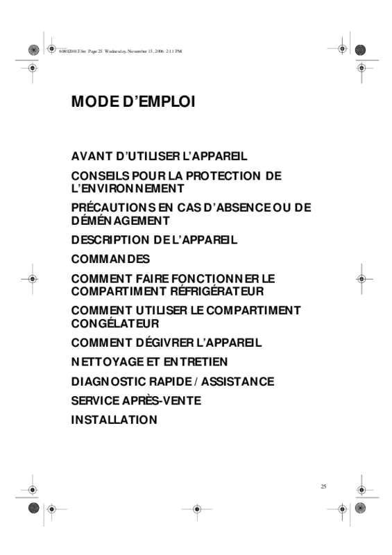 Mode d'emploi WHIRLPOOL ARG749