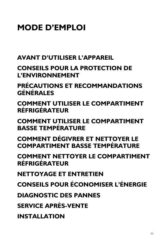 Mode d'emploi WHIRLPOOL ARL 100-K/G/01