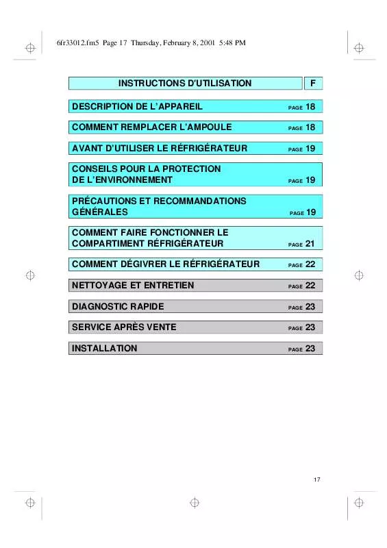 Mode d'emploi WHIRLPOOL ARL 620/G/N R141