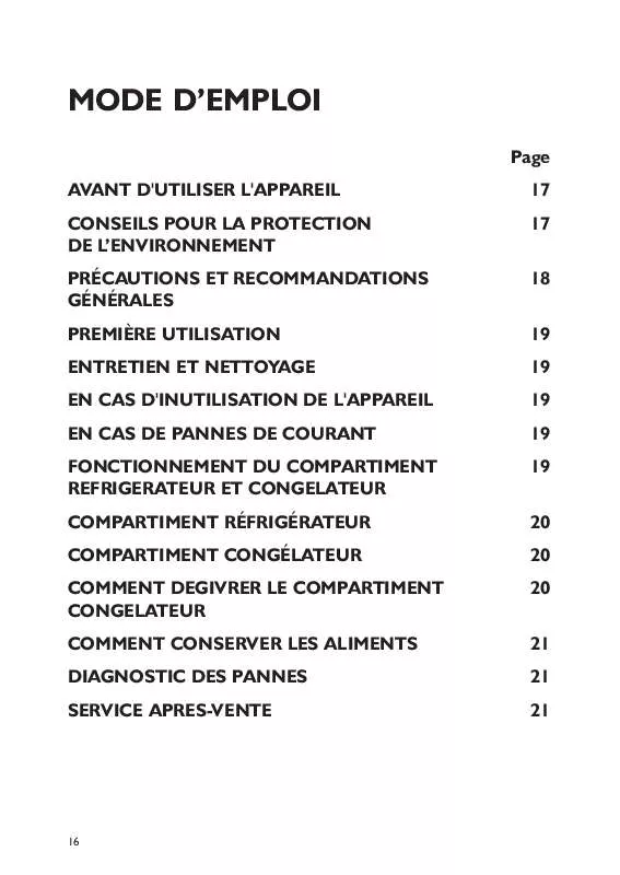 Mode d'emploi WHIRLPOOL ARL 703/A-LH