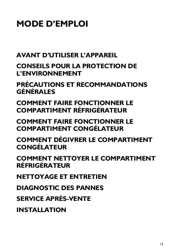 Mode d'emploi WHIRLPOOL ARL 755/1-LH