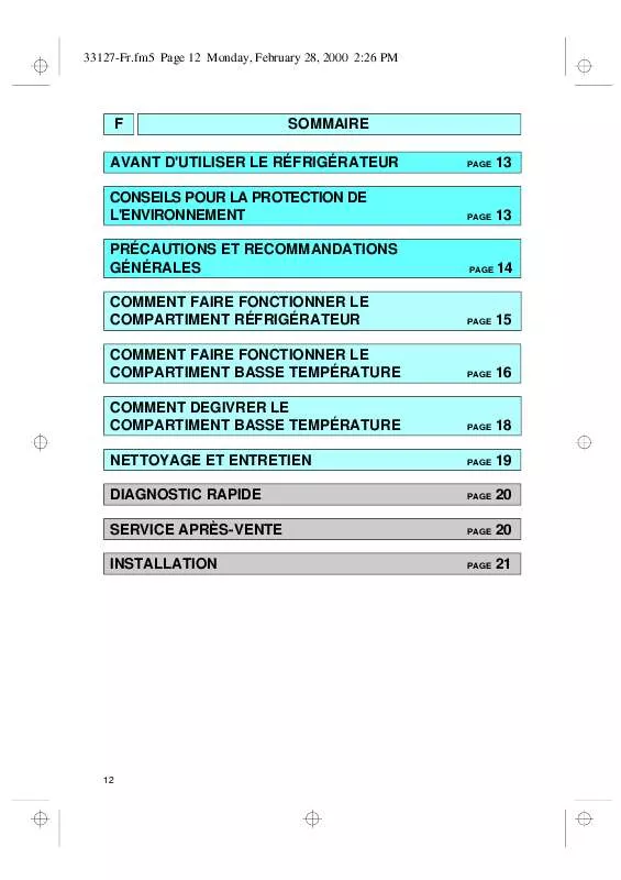 Mode d'emploi WHIRLPOOL ARZ 830/G-K