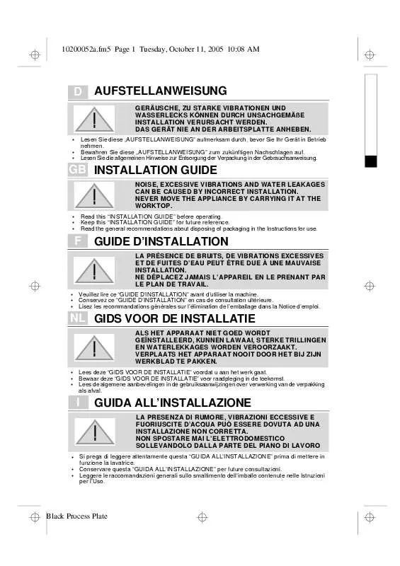 Mode d'emploi WHIRLPOOL AUSTRIA 1200