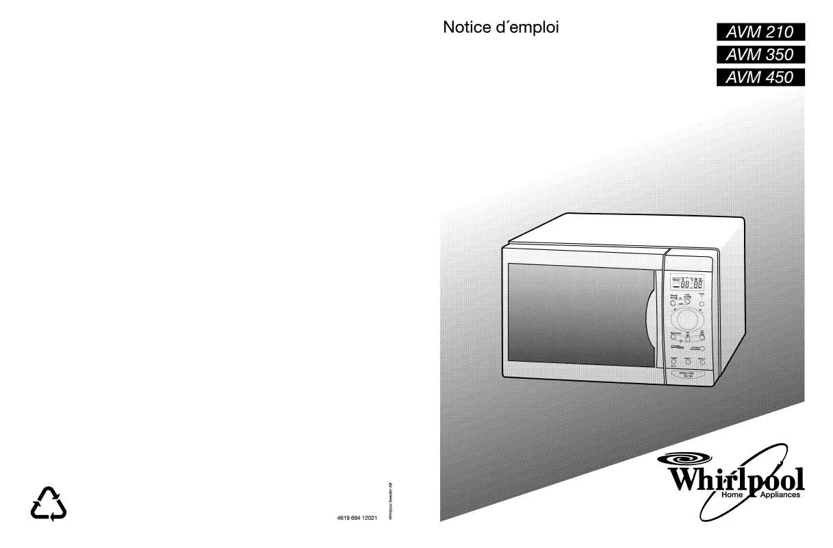 Mode d'emploi WHIRLPOOL AVM 210 WP W