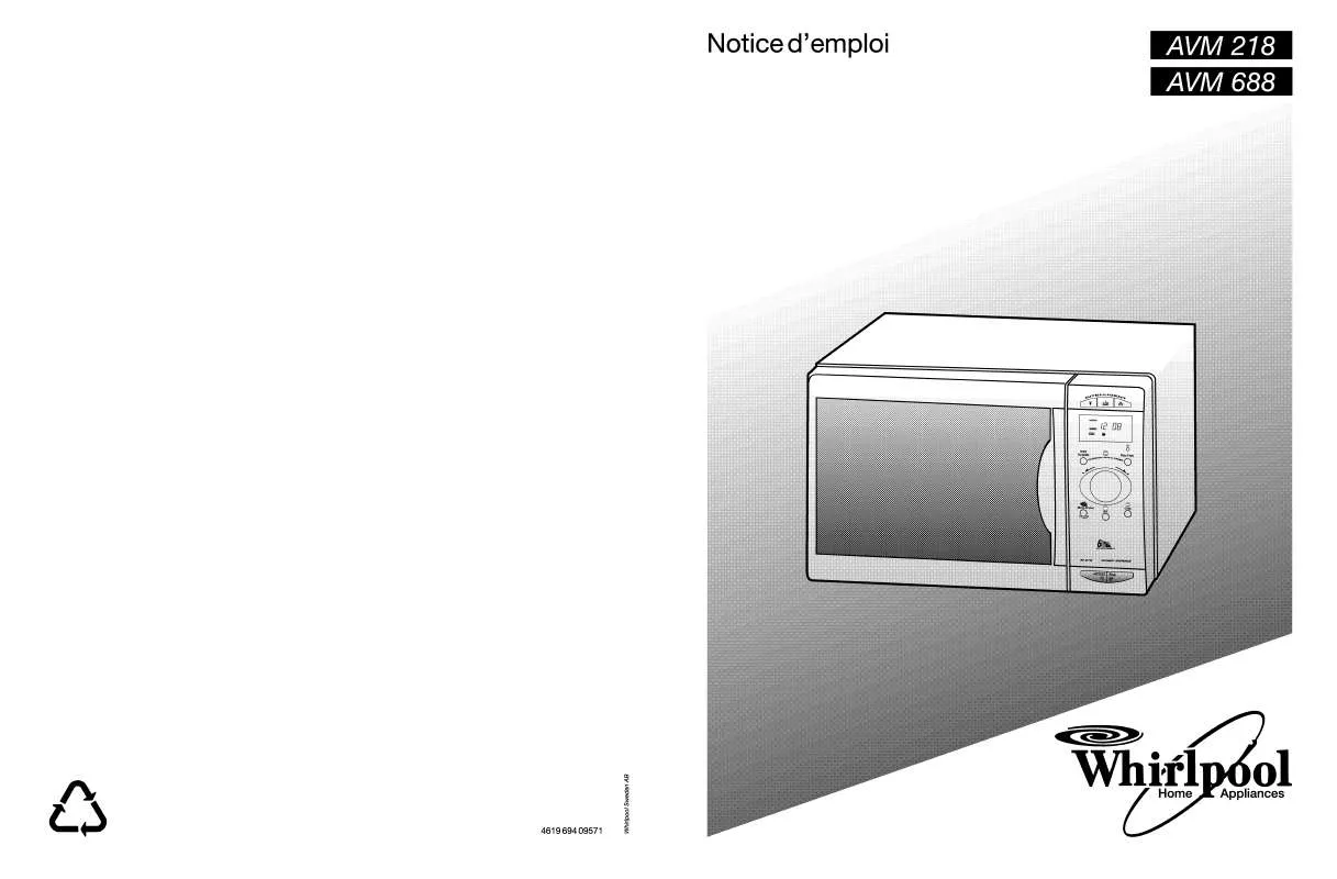 Mode d'emploi WHIRLPOOL AVM 218 WP AV