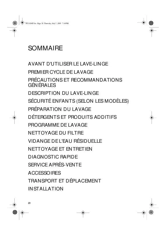 Mode d'emploi WHIRLPOOL AWM 1000 EX/5