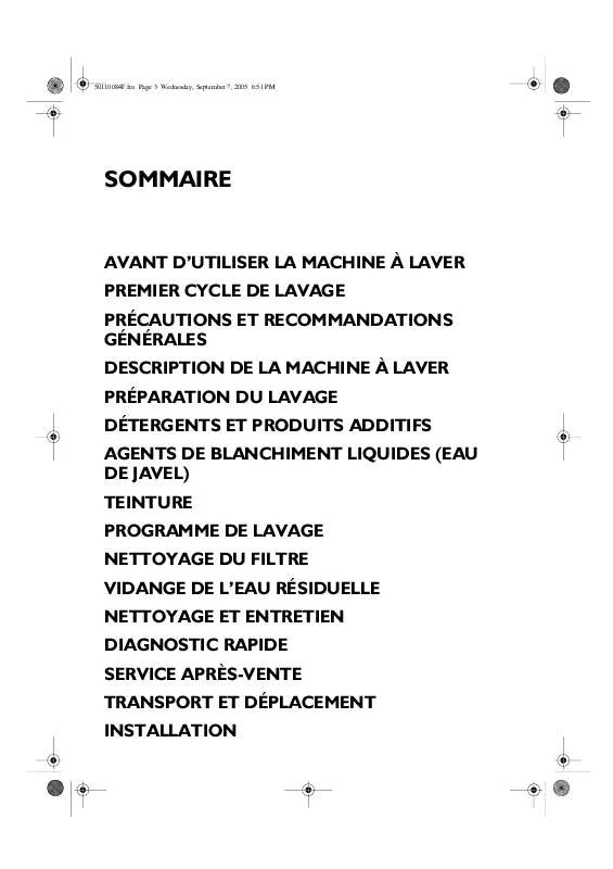 Mode d'emploi WHIRLPOOL AWV 500