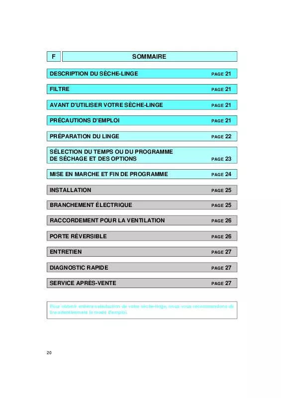 Mode d'emploi WHIRLPOOL AWZ EXPERT A