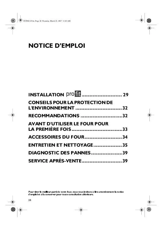 Mode d'emploi WHIRLPOOL BLPE 8009 IN