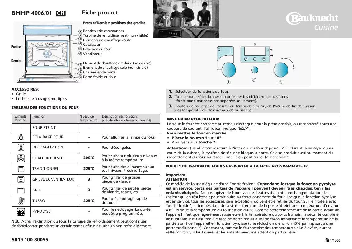 Mode d'emploi WHIRLPOOL BMHP 4006/01 IN
