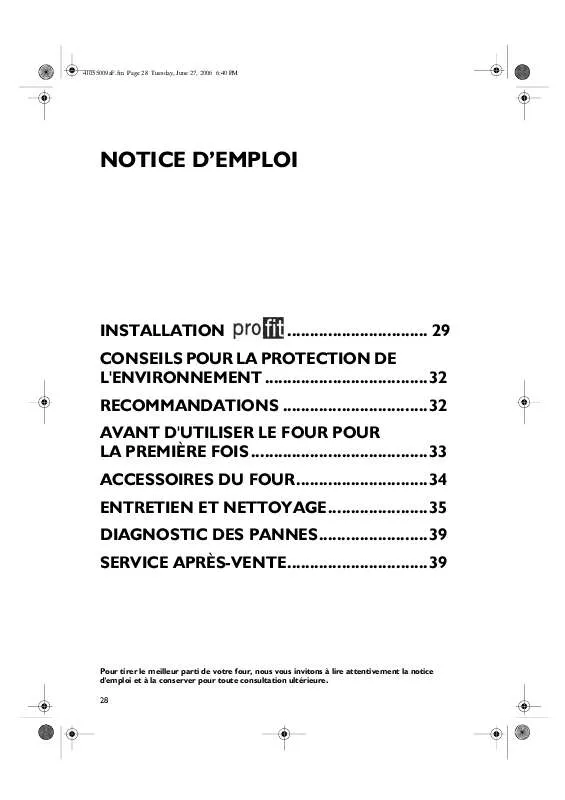 Mode d'emploi WHIRLPOOL BMPH 7900 IN