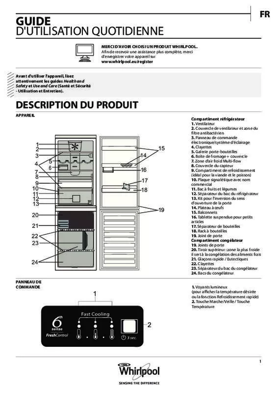 Mode d'emploi WHIRLPOOL BSFV9152OX