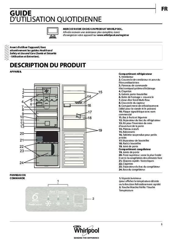 Mode d'emploi WHIRLPOOL BSNF9152W