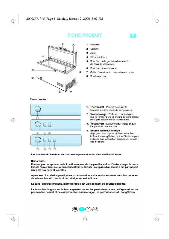 Mode d'emploi WHIRLPOOL CCH 510 OS 220 V