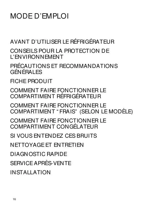 Mode d'emploi WHIRLPOOL CFS 410 AL