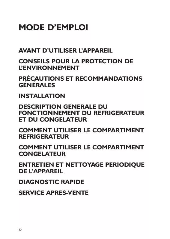 Mode d'emploi WHIRLPOOL CR325ANF