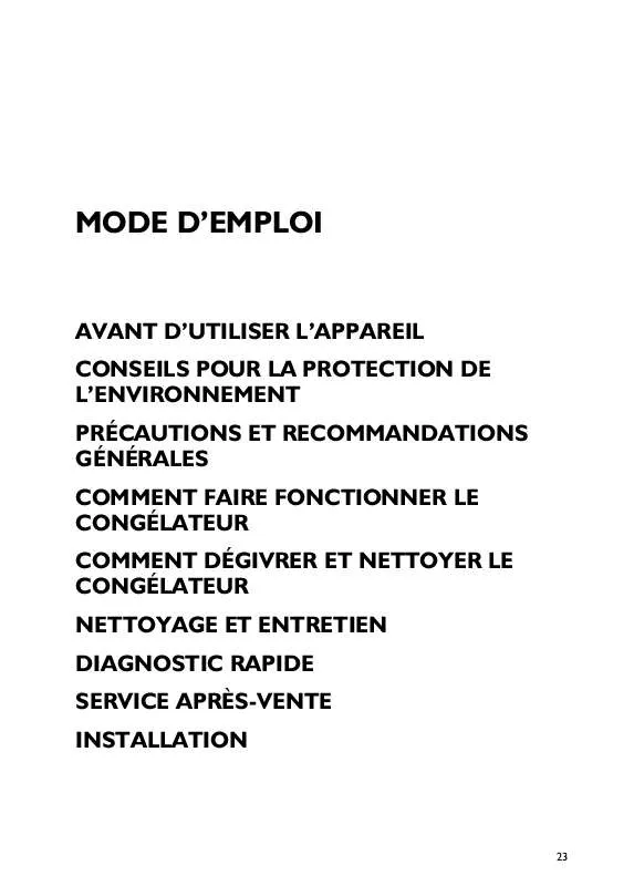 Mode d'emploi WHIRLPOOL CV S65 AP