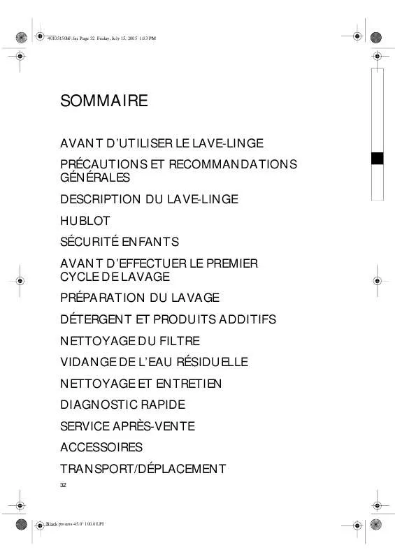 Mode d'emploi WHIRLPOOL DELICATE 1200