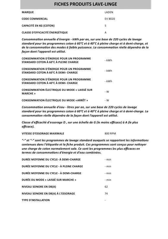 Mode d'emploi WHIRLPOOL EV 8020