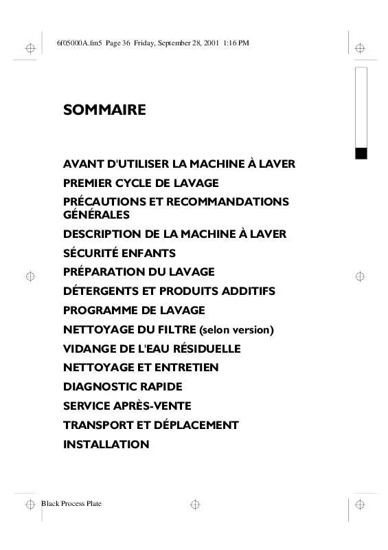 Mode d'emploi WHIRLPOOL FL 506