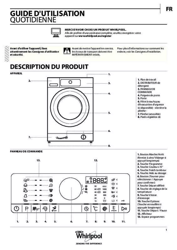 Mode d'emploi WHIRLPOOL FRSC80421