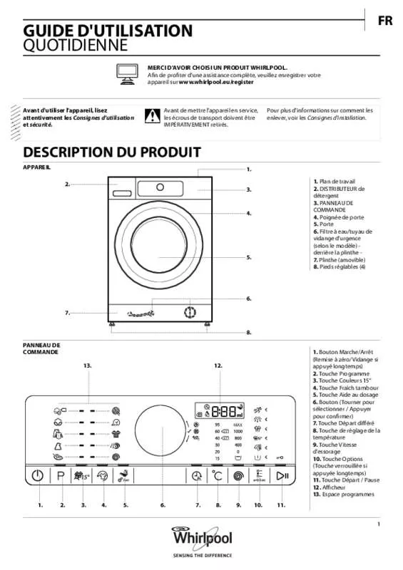 Mode d'emploi WHIRLPOOL FSCR90427