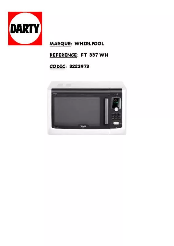 Mode d'emploi WHIRLPOOL FT337WH