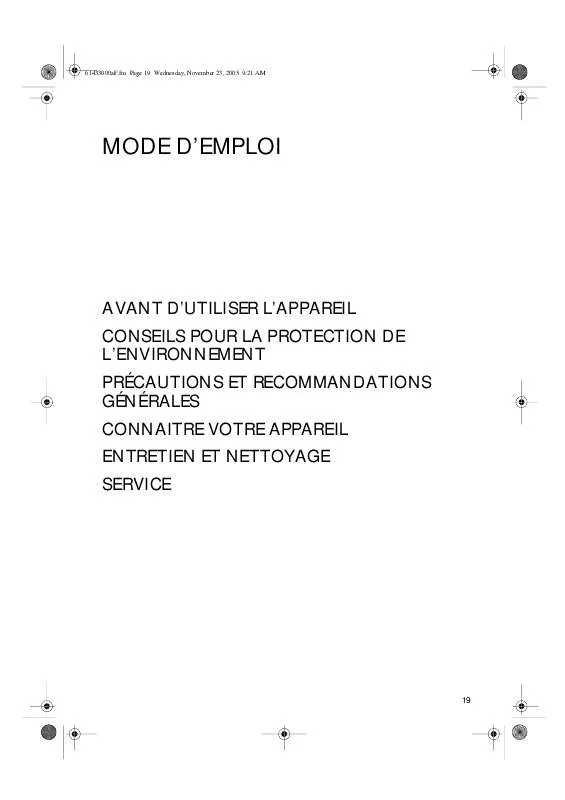 Mode d'emploi WHIRLPOOL FZR 2644/2