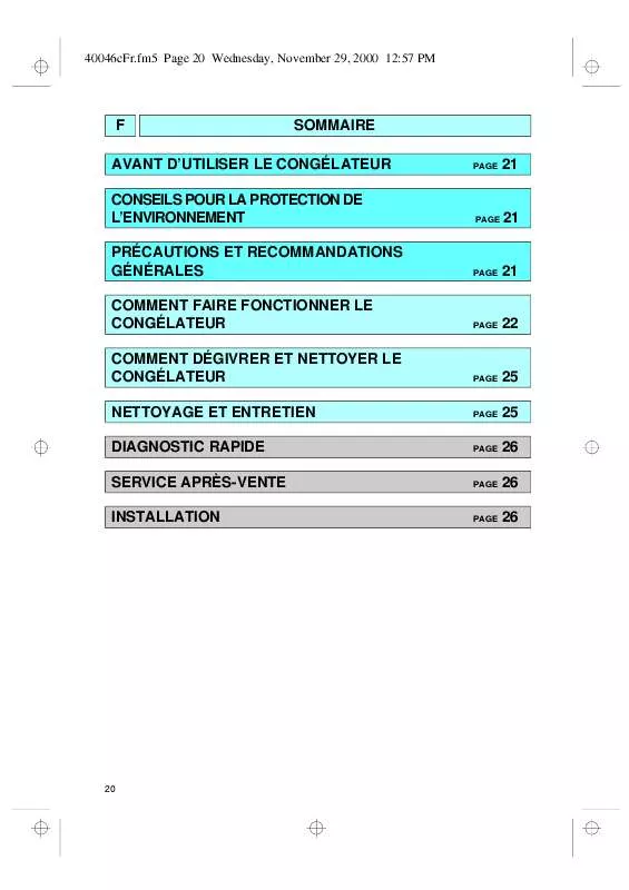 Mode d'emploi WHIRLPOOL GKEA 205 OPTIMA