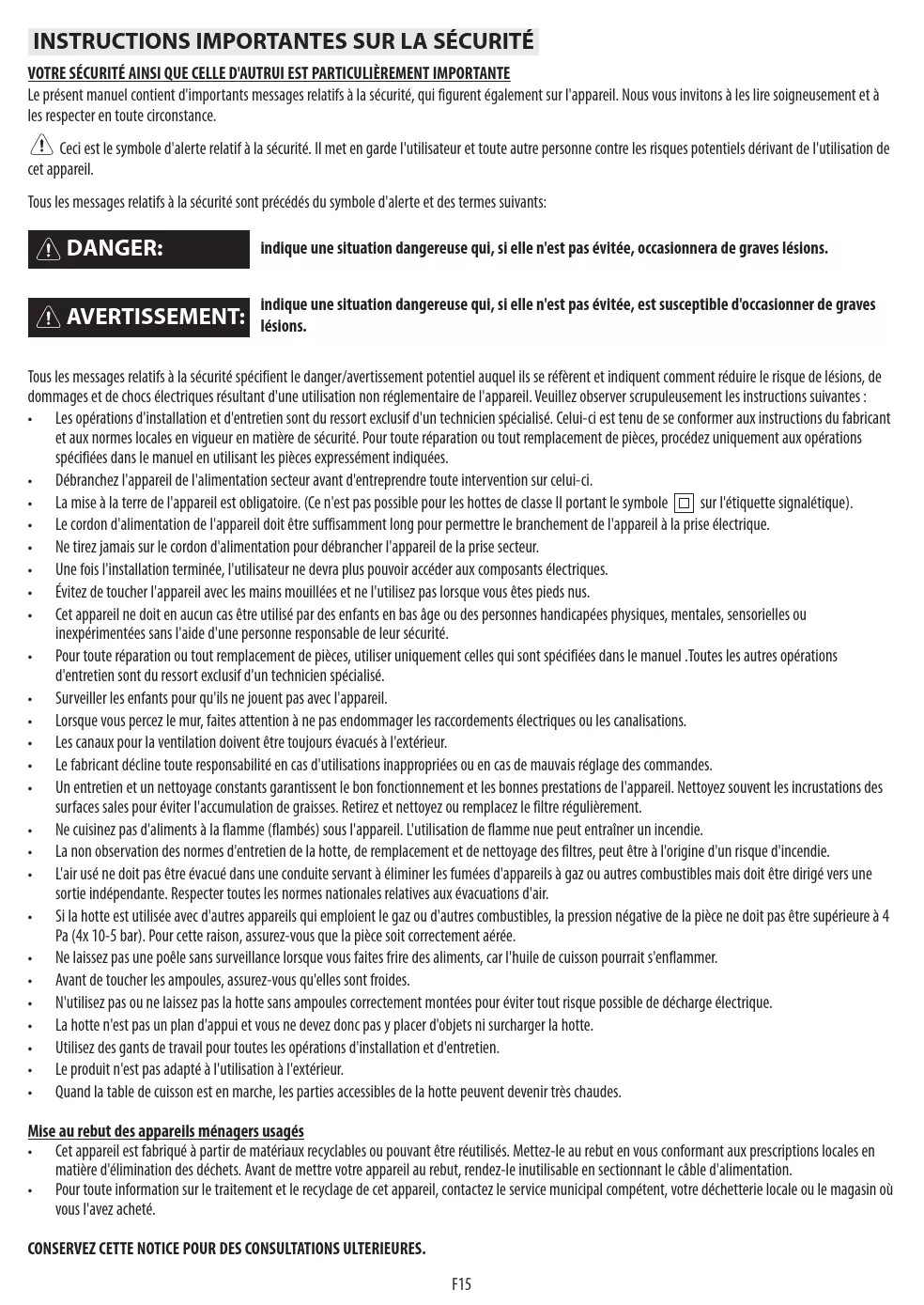 Mode d'emploi WHIRLPOOL GLAMOUR AKR 811/MR