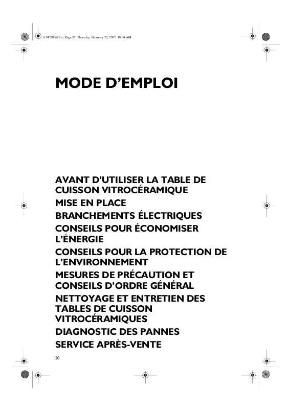 Mode d'emploi WHIRLPOOL HB V01 S