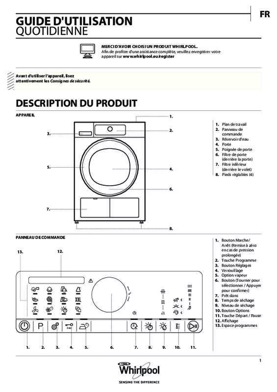 Mode d'emploi WHIRLPOOL HSCX80531