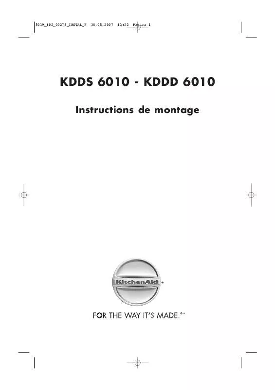 Mode d'emploi WHIRLPOOL KDDS 6010