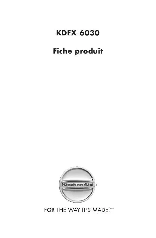 Mode d'emploi WHIRLPOOL KDFX 6030