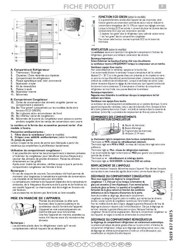 Mode d'emploi WHIRLPOOL KG 303 A IO