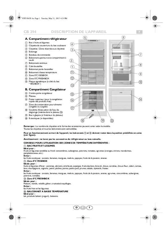 Mode d'emploi WHIRLPOOL KGIO 3420/A