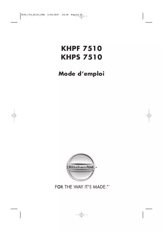 Mode d'emploi WHIRLPOOL KHPF 7510/I