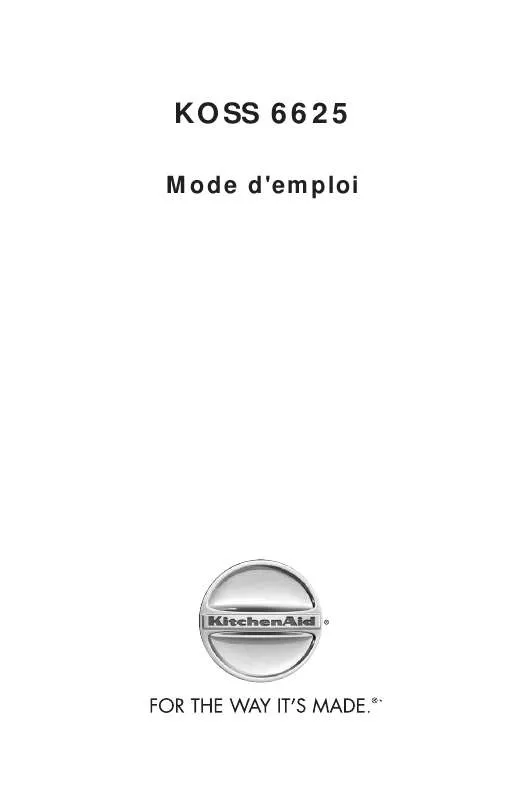 Mode d'emploi WHIRLPOOL KOSS 6625/IX