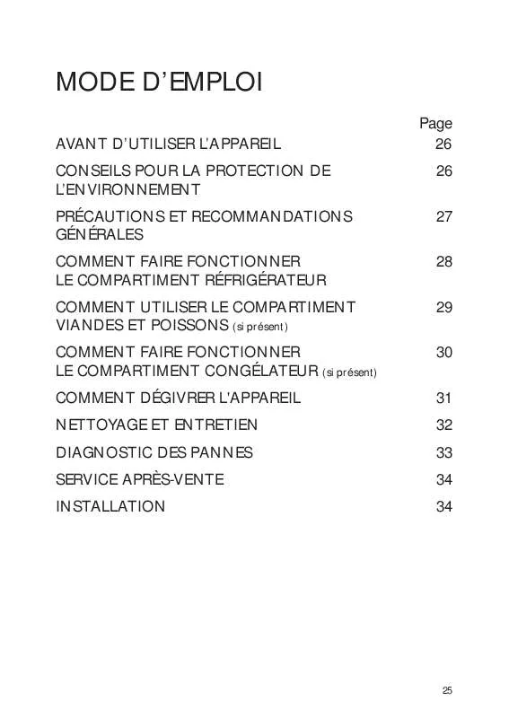 Mode d'emploi WHIRLPOOL KRIF 2205/A