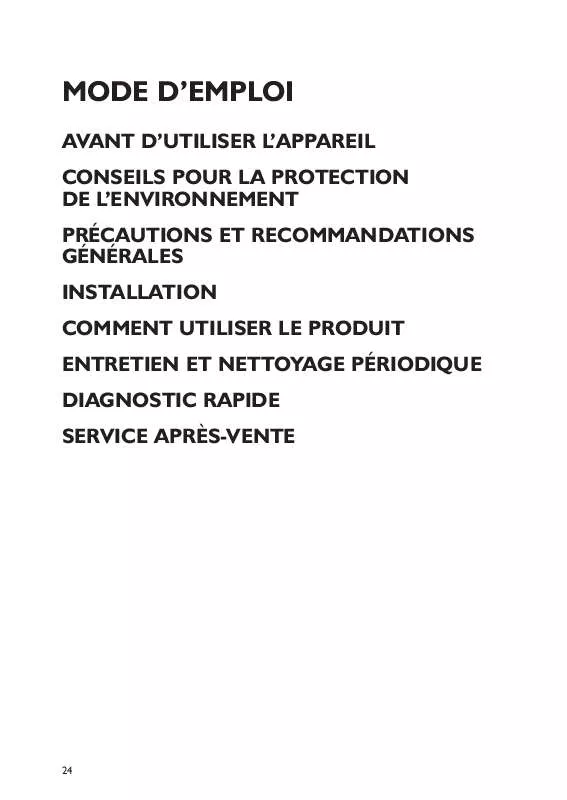 Mode d'emploi WHIRLPOOL KRIS 1509/A