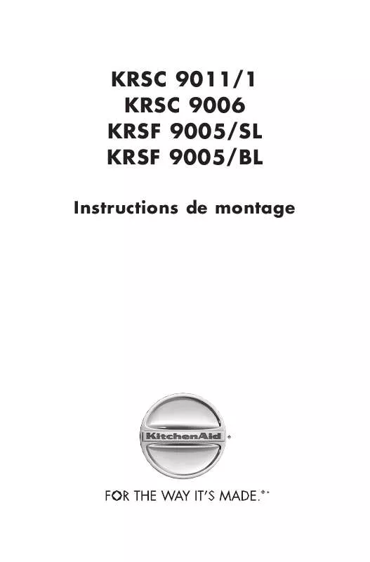Mode d'emploi WHIRLPOOL KRSC 9005/A