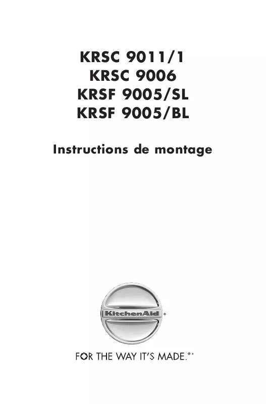 Mode d'emploi WHIRLPOOL KRSC - 9006 I