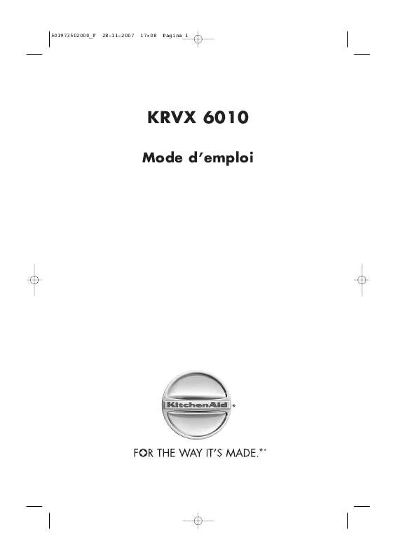 Mode d'emploi WHIRLPOOL KRVX 6010