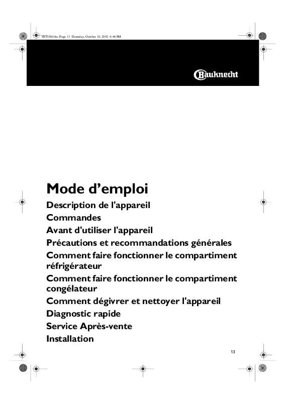 Mode d'emploi WHIRLPOOL KVE 1432/A/2/BL-LH