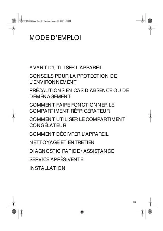 Mode d'emploi WHIRLPOOL KVIE 3009/A