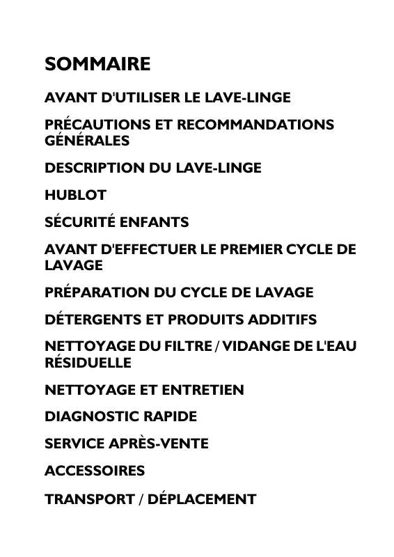 Mode d'emploi WHIRLPOOL LINGERIE 1400