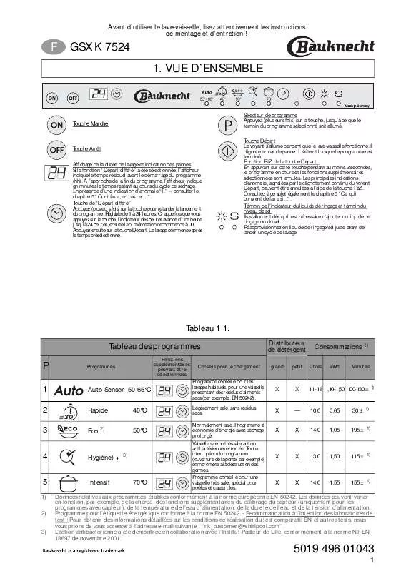 Mode d'emploi WHIRLPOOL LPA 88 SL