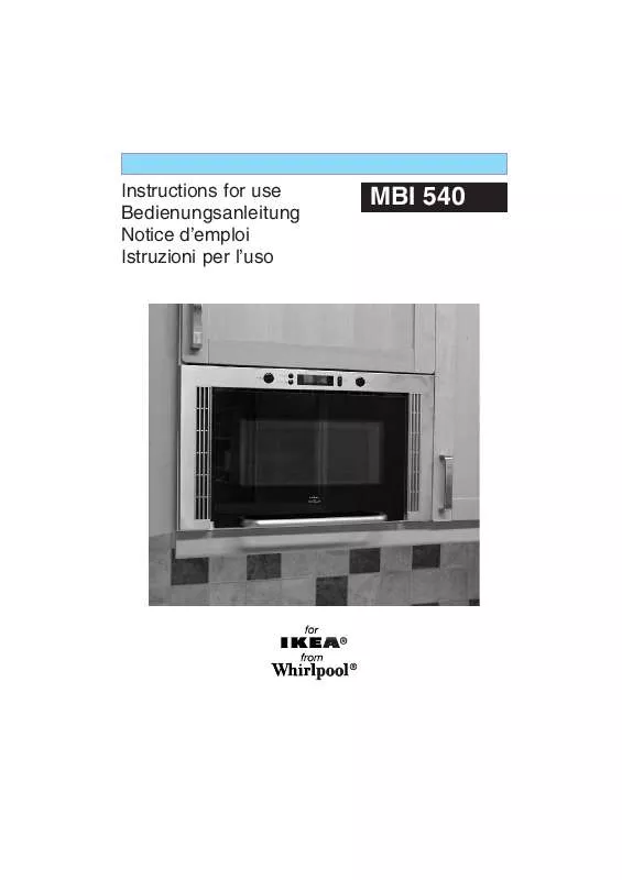 Mode d'emploi WHIRLPOOL MBI 540 W