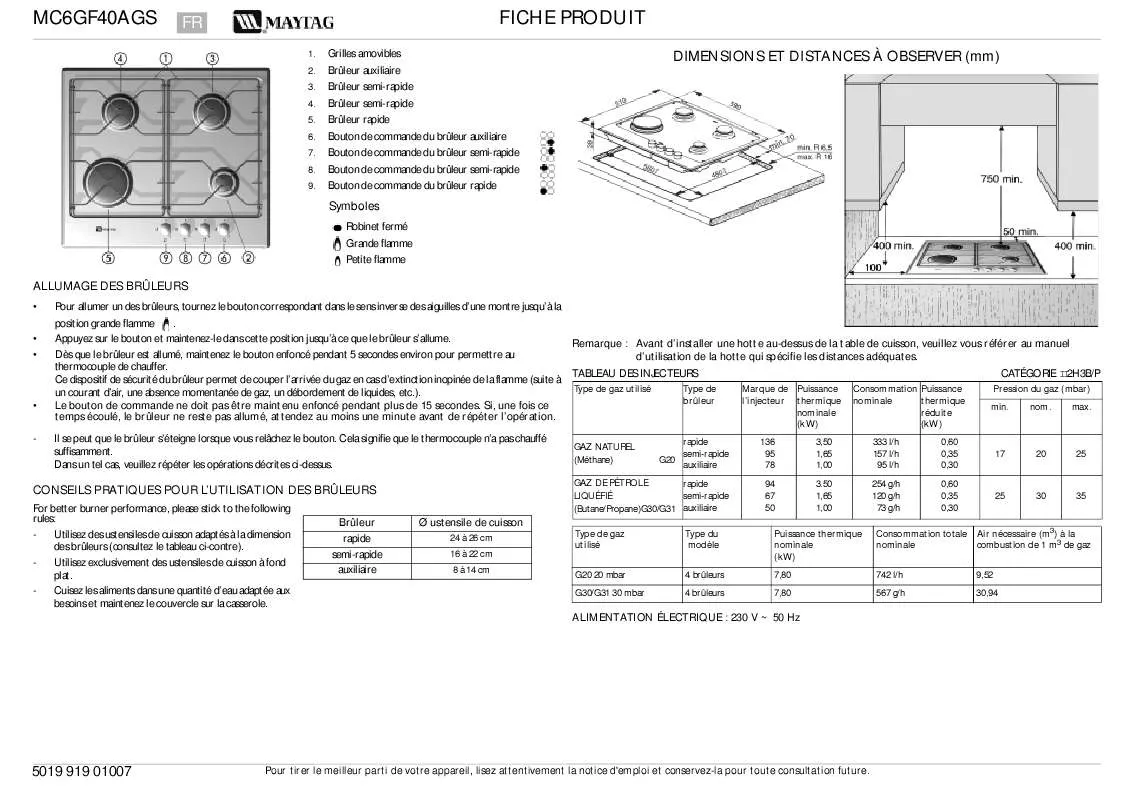 Mode d'emploi WHIRLPOOL MC6GF40AGS